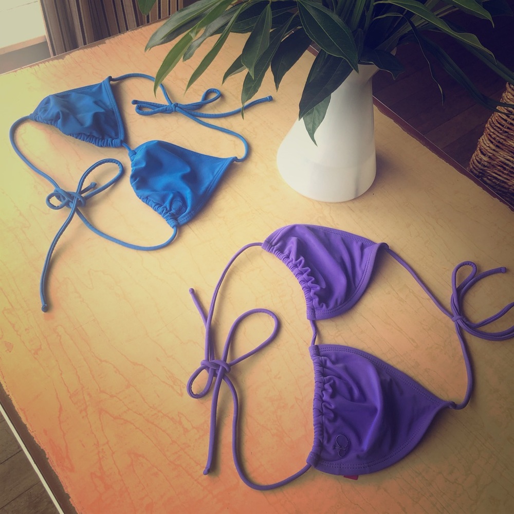 2 OP Triangle Tops Blue Med Purple Large